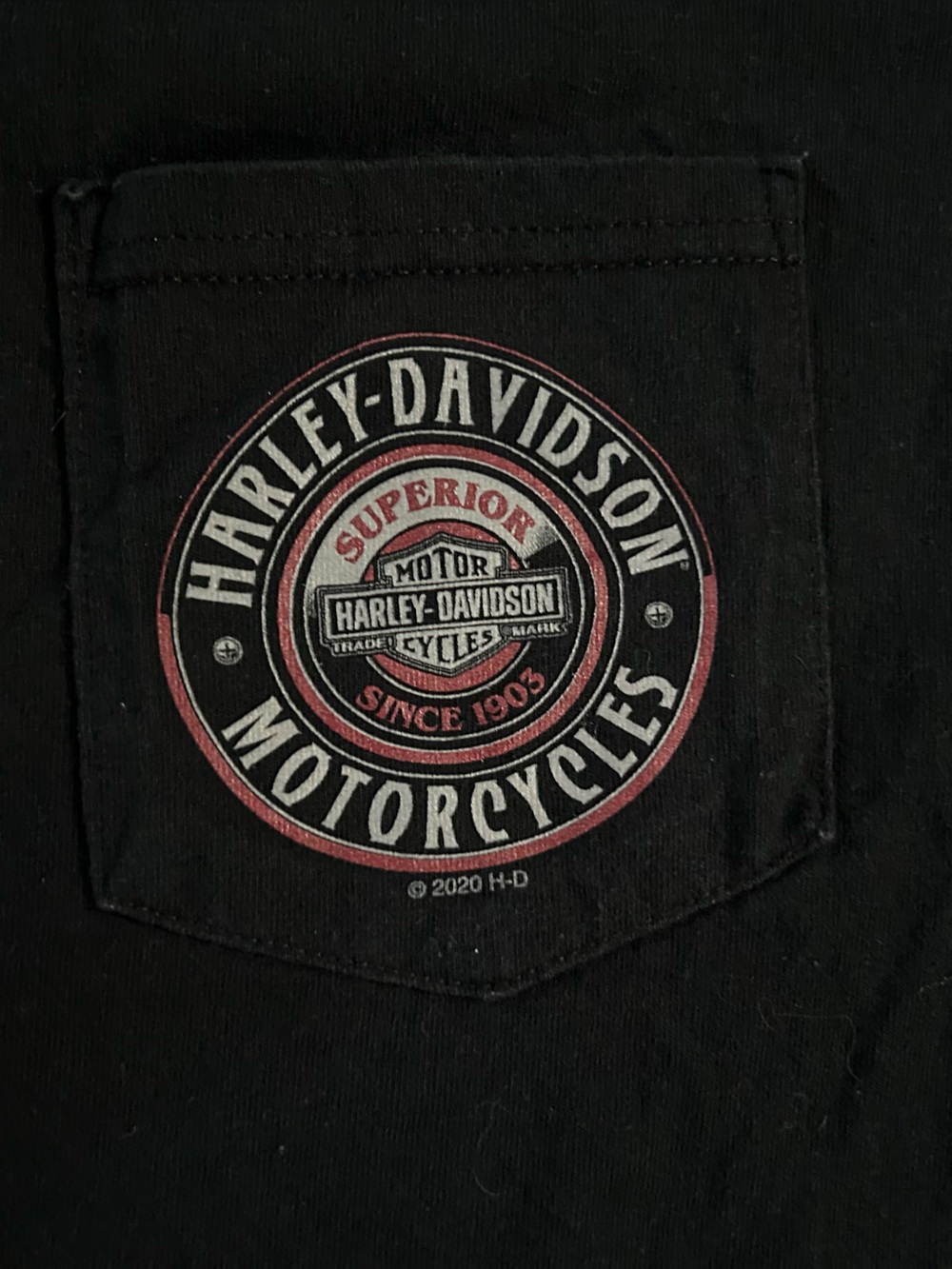 Large size Harley-Davidson Black Long-Sleeve Pocket Tee with Sleeve Logo - Picture 2 of 6